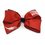 Council Elementary (Red) / Dark Navy Pico Stitch Bow - 7 Inch